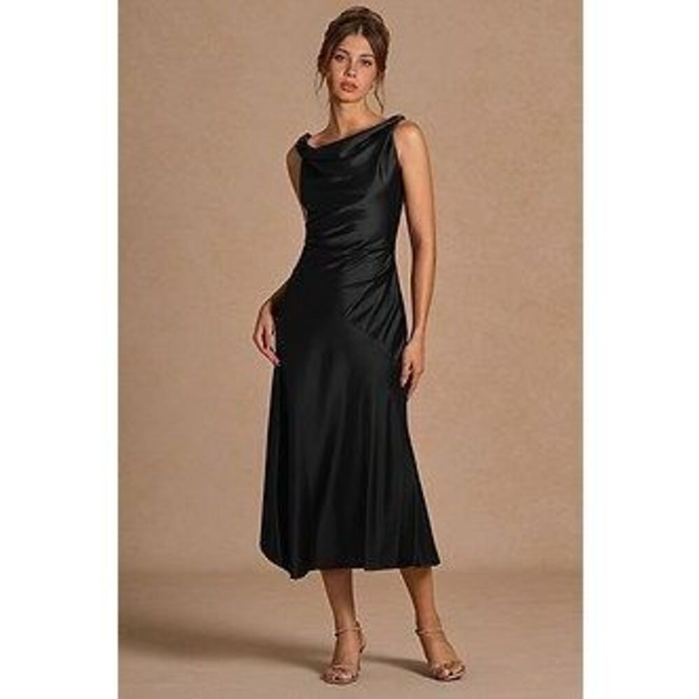 Nerine Black Midi Dress